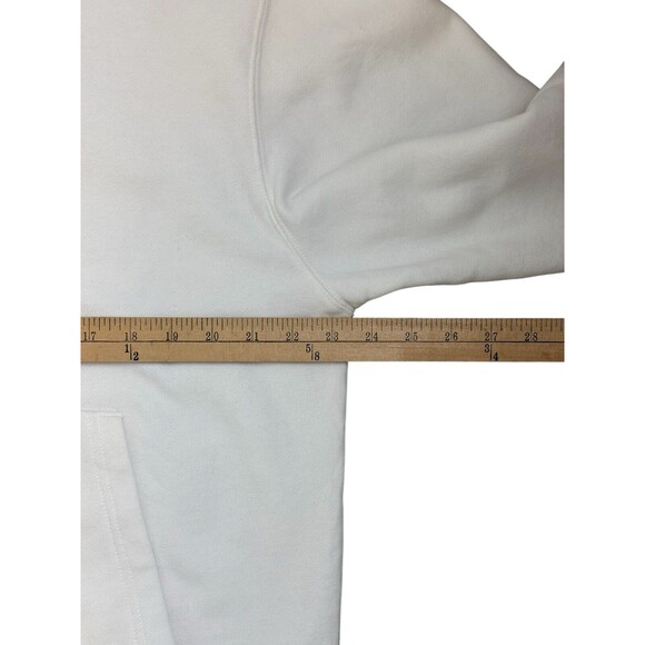 Topman Men's Cream Hoodie Sweatshirt Size XL Drawstring Front Pocket Cotton Poly - Picture 8 of 12